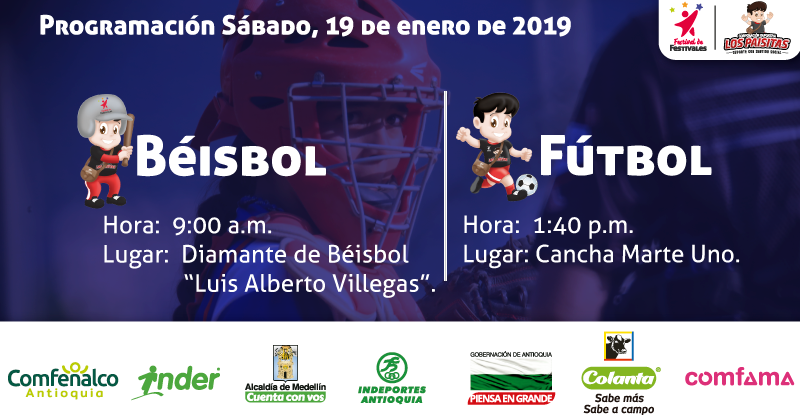 Baby Fútbol Colanta y Baby Béisbol cerrarán  la novena edición del Festival de Festivales